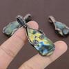 Natural Labradorite Gemstone Handmade Copper Wire Wrap Pendant 2.56" P8n19