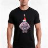 Hippopotamus Christmas Tshirt Summer Casual Cotton Tee Oversized Streetwear Tops Vintage Graphic Print Unisex Unisex Unisex