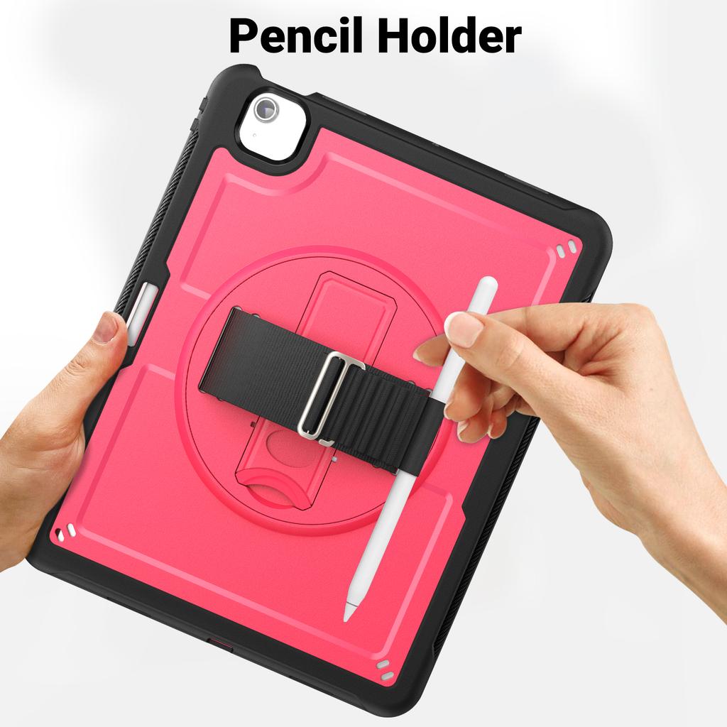 Pour iPad Air 13 (2025)/(2024) Étui avec support PC+TPU Housse de tablette avec bandoulière