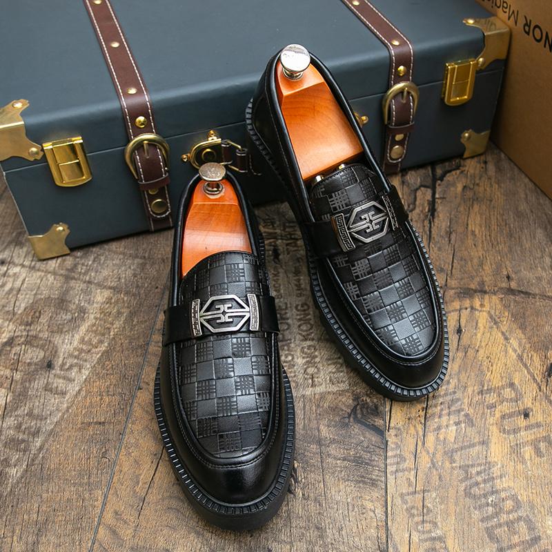 Fashion Factory Fashion Loafers Men Platform Comfortable High-end Leather Shoes Gentlemen Business and Social Shoes Men Sizes 38-45