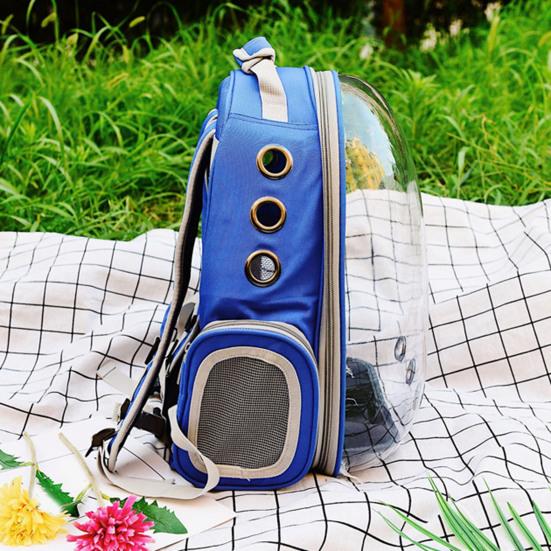 Haustier-Tragerucksack, atmungsaktiv, Katzen-Luftpolster-Rucksack für kleine und mittelgroße Katzen und Welpen, tragbare Haustier-Raumkapsel für Reisen, Wandern, Spazierengehen und Camping