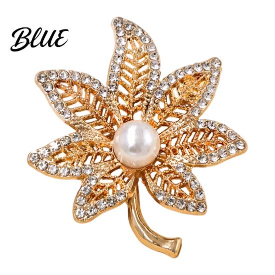 Solid Metal Brooch Hollow Maple Leaf Shape Brooch Retro Floral