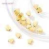 18K Real Gold Plated Brass Heart Shape Spacer Beads For Bracelets Making,Separators For Beads,DIY Beading Jewelry Accessories