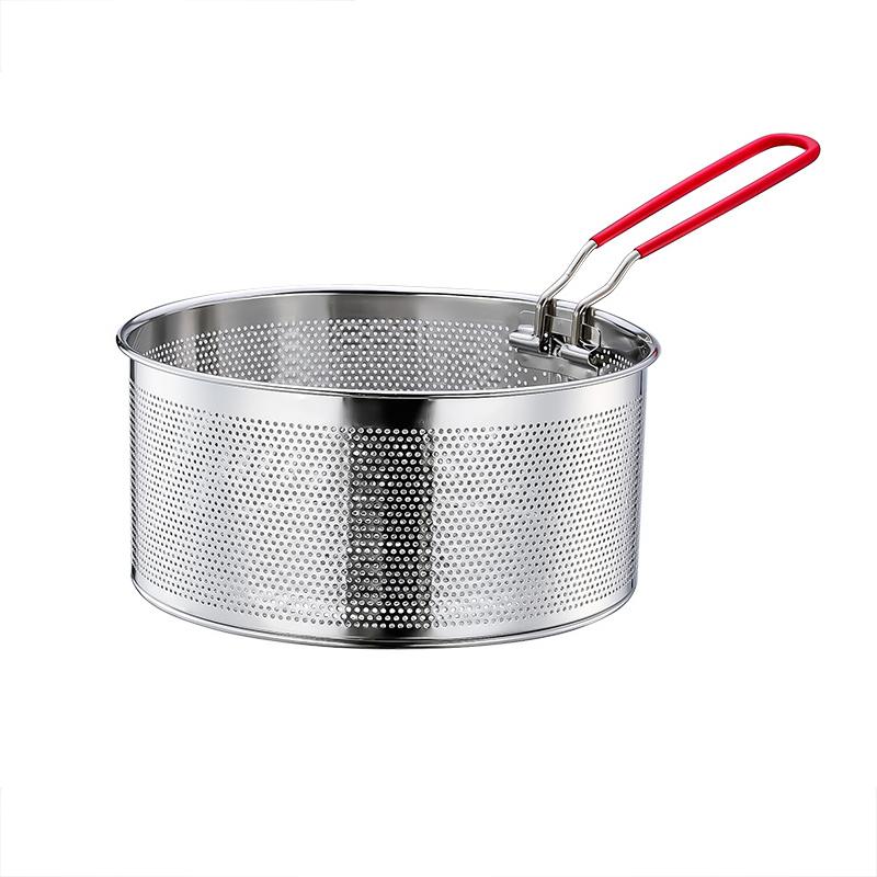 NUBECOM 304 Stainless Steel French Fries Frame Round Filter Multi-purpose Fryer Frying Basket Colander Strainer Kitchen Tools