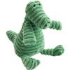 Corduroy Green Crocodile Plush Dog Toy, Squeaky Stuffed Animal Chew Toy for Small Medium Dogs, Interactive Pet Play Gift