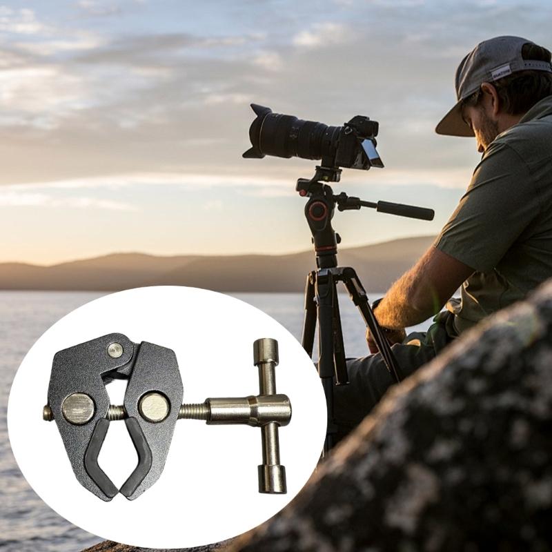 Aluminum Clamp With Double Ball Head Clamp 1/4inch Threaded Video Mount for Action Camera Monitor LED Light Accessories