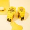 Casio Square Honey Jar Gift Box Special Back Engraved Watch Electronic Movement Resin Strap Unisex Watches Yellow SLV-22B-9PFH