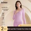 Xueqianman Women's Seamless Stretch Cotton Square Neck Thermal Underwear Set