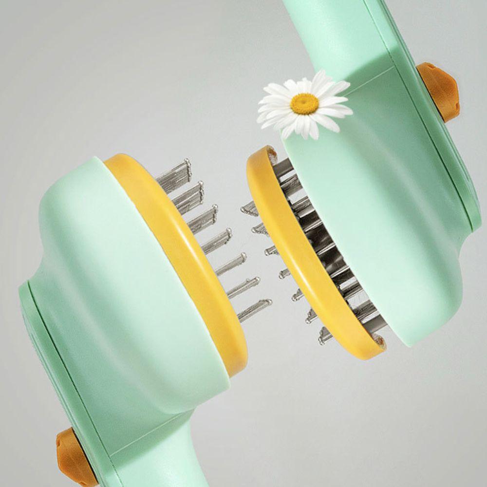 Self-Cleaning Pet Cat Comb Stainless Steel Non-slip Handle Pet Needle Comb Round Needle Head Pet Massage Comb for Puppy Cat