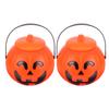 2pcs Pumpkin Candy Buckets Halloween Hanging Bucket with Lid Trick-or-treat Candy Chocolate Cookie Container For Party Kids