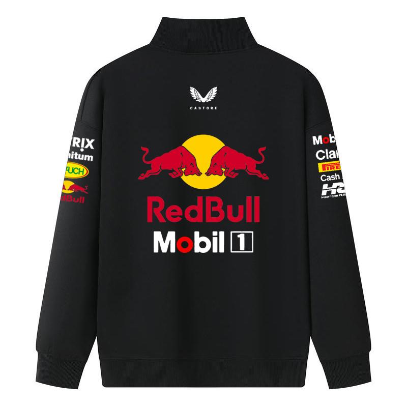 F1 Red Bull Team Uniform Spring and Autumn Jacket F1 Formula Racing Summer Red Bull Team Half Zip Hoodie