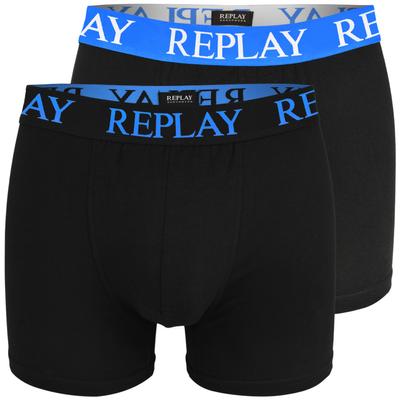 Black Blue Men's Logo Boxer Briefs Set of 2