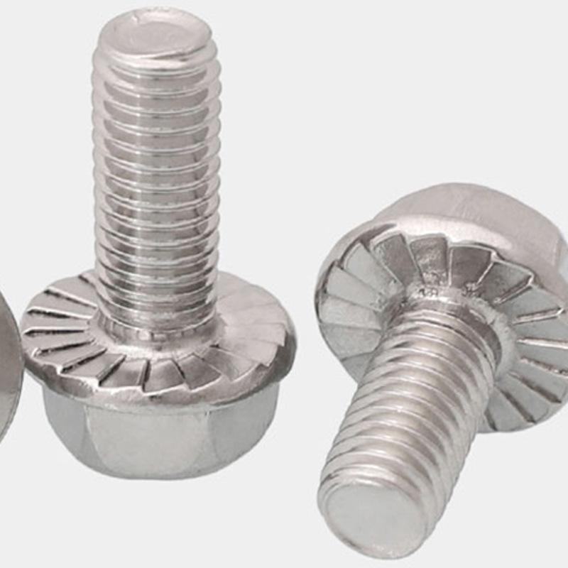 Nickel-Plated Hex Flange Bolt with Cross Recess and Washer M3/M4/M5/M6.