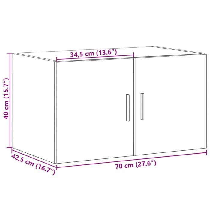 VidaXL Armoire murale chêne sonoma 70x42,5x40 cm bois d'ingénierie 846119