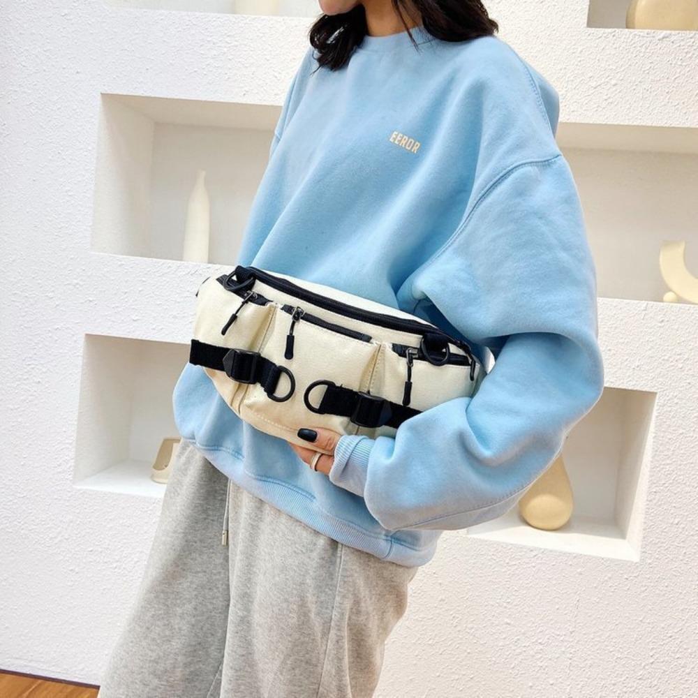 Crossbody bag trendy brand men's versatile casual breast bag tooling simple ins fanny bag small satchel women's Japanese shoulder bag