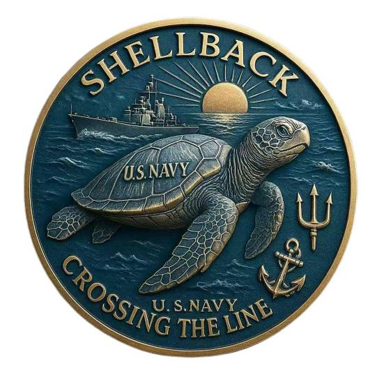 U.S. Navy Shellback Crossing The Line Challenge Coin Navy Souvenir Military Commemorative Coin for Veterans Sailors