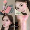 HERORANGE Delicate Skin-Melting Blush with Fine Shimmer - Peach Pink for Daily Natural Plumping and Brightening