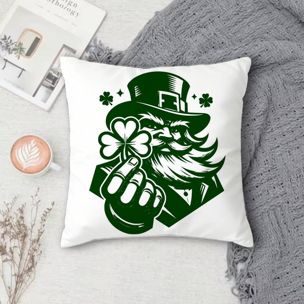 St Patricks Day Outfits Double-Sided Printed Square Pillow Cover Decorative Cushion Cover For Sofa Bedroom Bedside