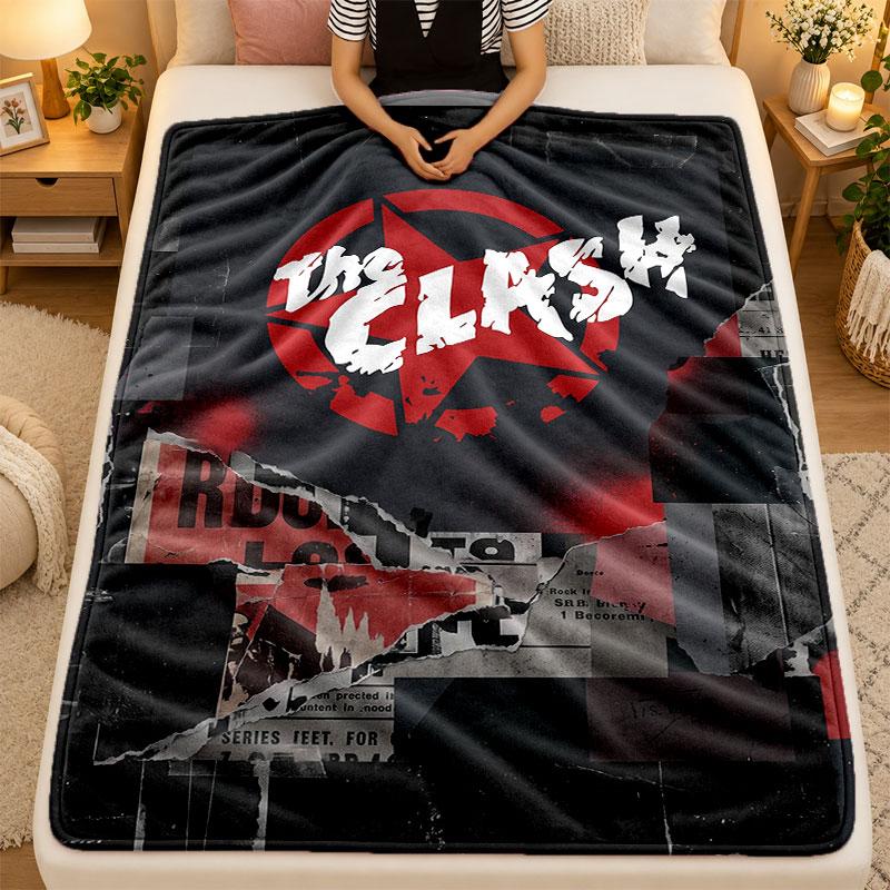 Flannel BlanketThe Clash Warm Soft Throw Blanket for Indoor Sofa Bed Living Room Use