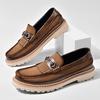 Fashion Vintage Brand Men Four Season New Tassel Thick Soled Fashionable Casual Shoes Men Anti Slip Wear-resistant Casual Leather Shoes