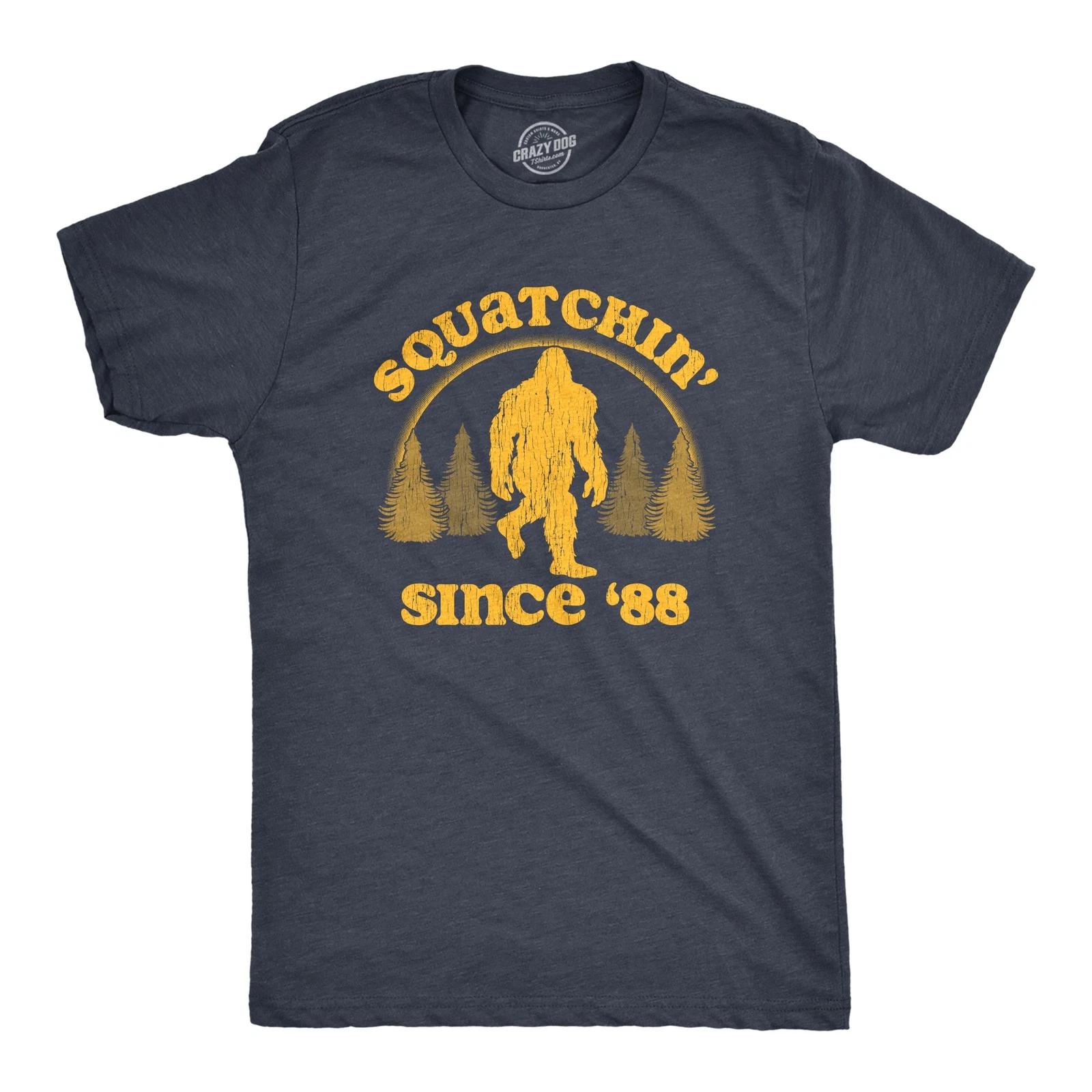 Mens Squatchin Since 88 T Shirt Funny Cool Retro Sasquatch Bigfoot Novelty Tee XXXL