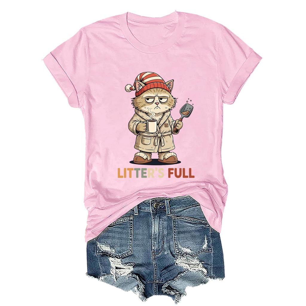 Camiseta unisex de moda para mujer y hombre con estampado, cuello redondo y manga corta