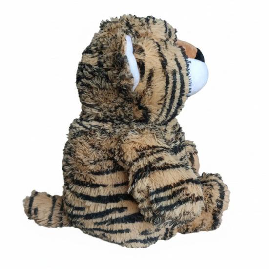 Stuffed Tiger Dog Chew Toy Boredom Reduction Squeaky Tiger Plushie Handmade Soft Dog Teething Interactive Forest Animal Toy Pet Supplies