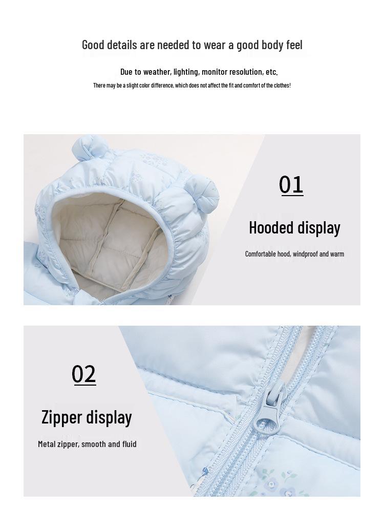 Kids' Cartoon Cotton Jacket with Ears - Short Style for Boys & Girls, Autumn/Winter Outerwear