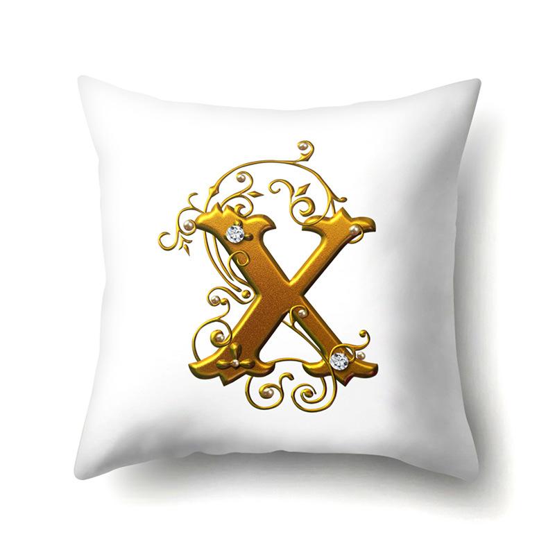 Polyester Pillow Case Car Decoration Home 26 English Letters Printed Car Waist Cushion Pillow Case