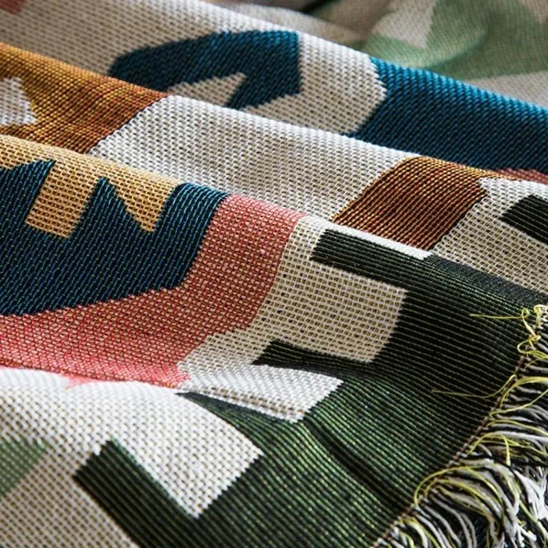 Ethnic Style Geometric Sofa Blanket Leisure Blanket Tapestry Soft Warm Cotton Blanket Spring And Autumn Light Sofa