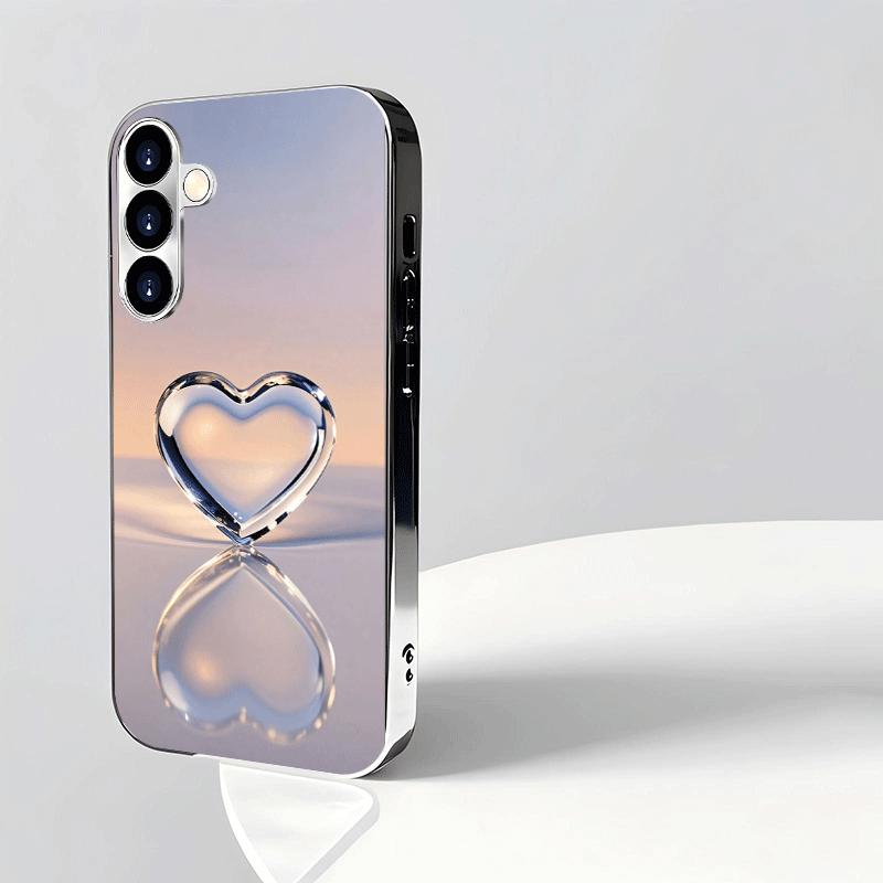 Zaawansowane kryształowe szklane etui na telefon w kształcie serca, odpowiednie do Samsung Galaxy S26 S25 S24 S23 S22 S20 FE/Ultra/Plus, odporne na wstrząsy