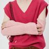 MOONSUN 2-Way Lambswool Ribbed Warmer / Melange Pink