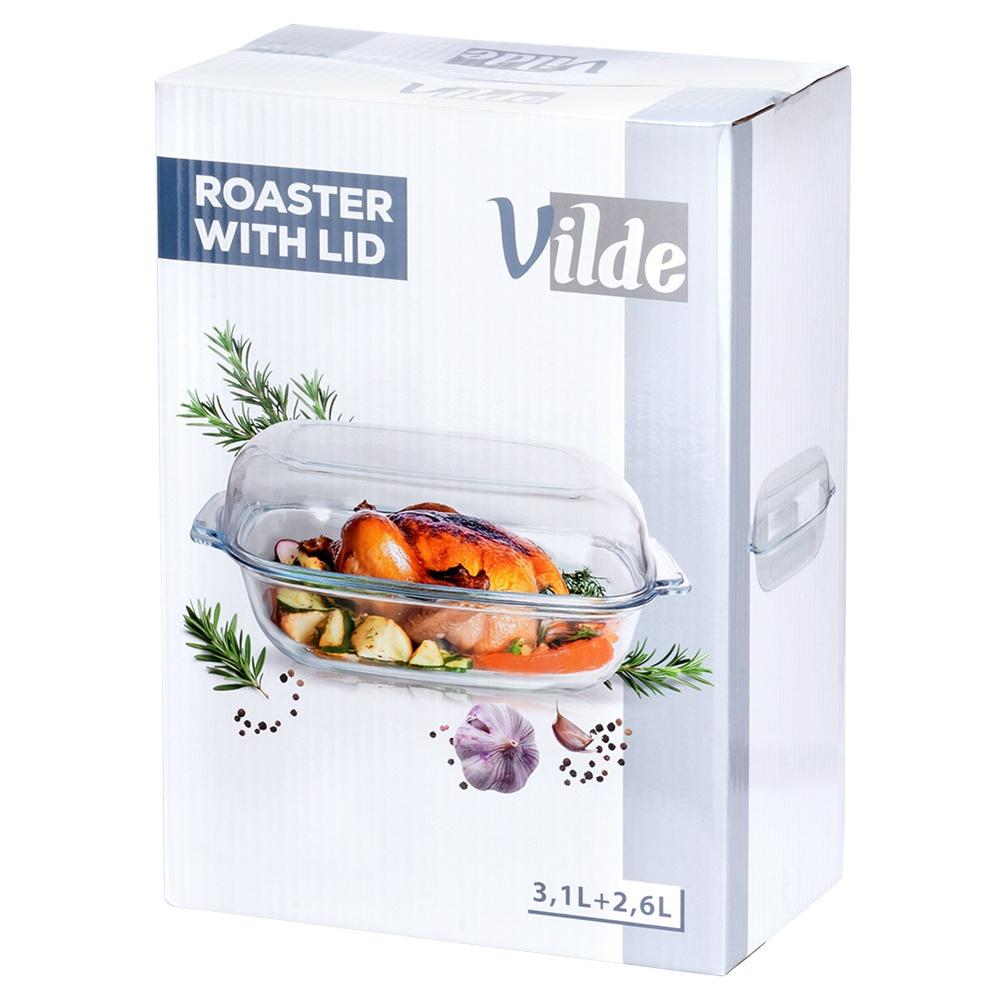Glass Ovenproof Dish with Lid 3.1+2.6 L