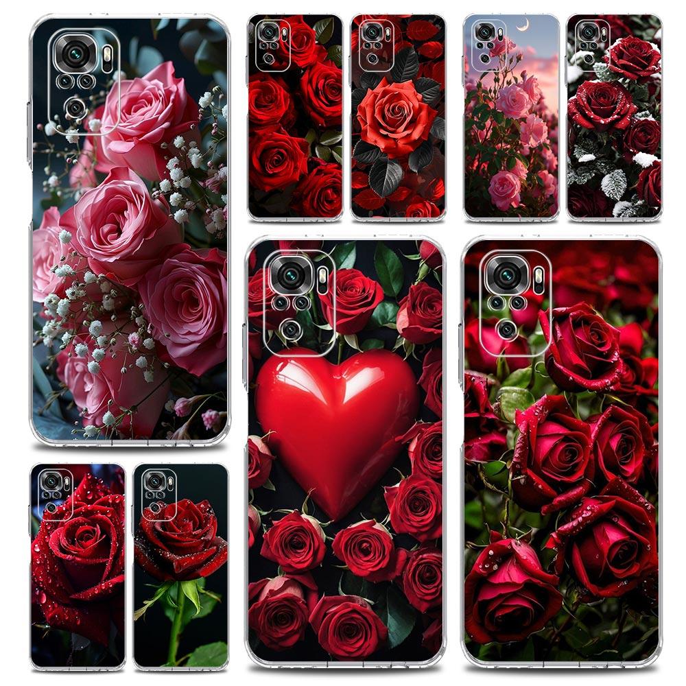 Beautiful Red Rose Flowers Phone Case For Xiaomi Redmi Note 15 14 13 12 4G 10 11 Pro Plus 5G 14C 13C 12C 10C Cover