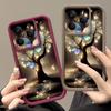Shining Fantasy Tree Butterfly Pattern Case For Xiaomi Redmi Note 14 13 Pro 5G 4G 12 11 Funda Xiaomi 14T 13T 11T Pro Shockproof Bumper Silicone Cover