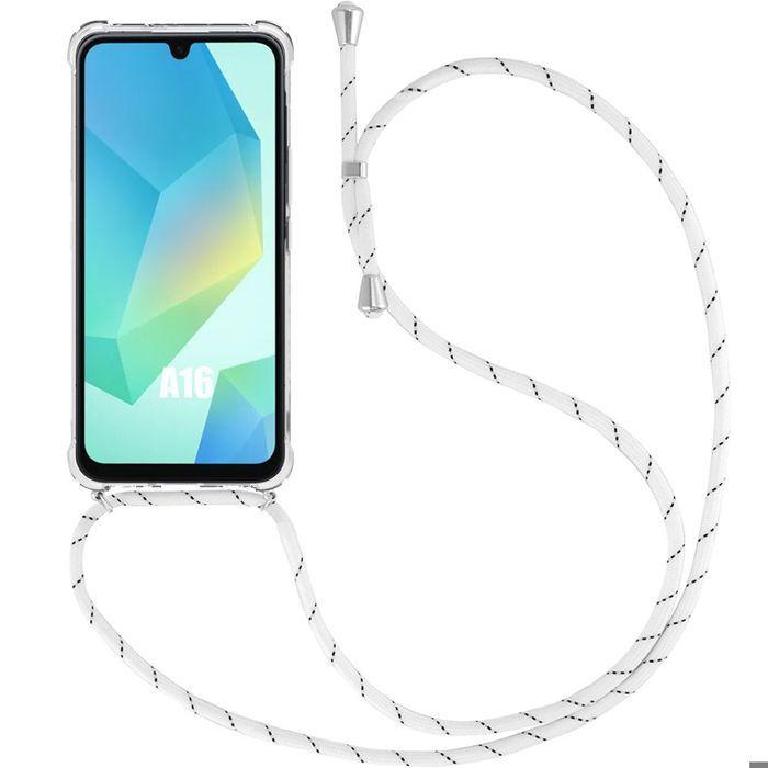 Coque pour Samsung Galaxy A16 5G/4G, Anti-Rayures Protection avec Cordon Blanc - BOOLING