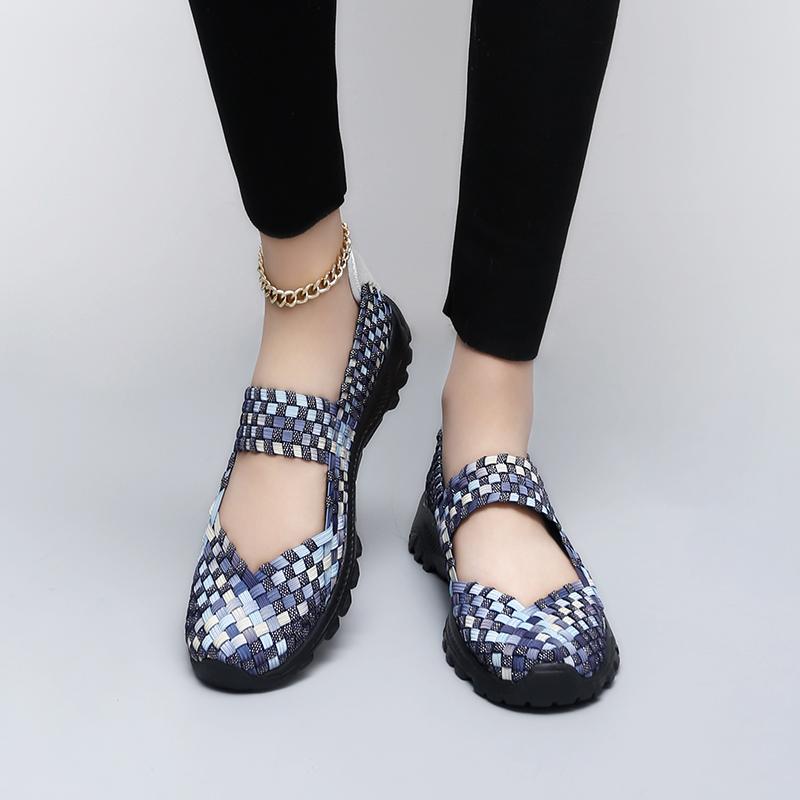 Summer Mary Jane Sandals Lady Handmade Braid Sandals Women Color Weave Girl Beach Shoes Plus Size