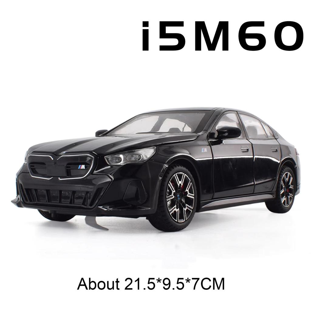 1:24 THE 7 760Li Model I5 M60 Alloy Diecast Car Toys 6 Doors Opened Sound Light Pull Back Miniature Vehices Boy's Birthday Gifts