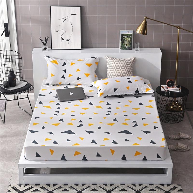 Luxurious Bedding Fitted Sheet Floral Flower Pillowcase Bed Cover With Elastic Cover
