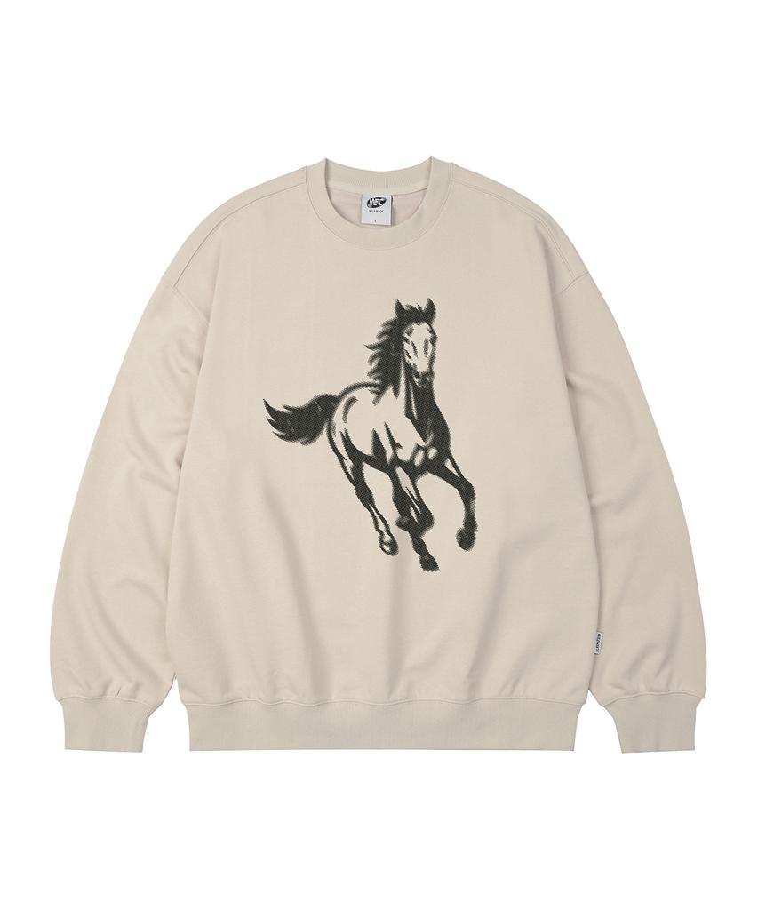 WILDROCK Running Horse Oversized Sweatshirt_9 Col (B Type)