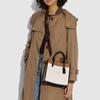 Coach Field 22 Badge Decorated Vertical Leather Tote Bag Women Tote White Brown C3461-B4CAH