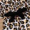 Child Kids Girls Print Off Shoulder Long Sleeve Leopard Print Romper Jumpsuit
