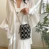 Fashion metal bead hand bag women's 2026 summer new temperament versatile shoulder bag crossbody bucket bag