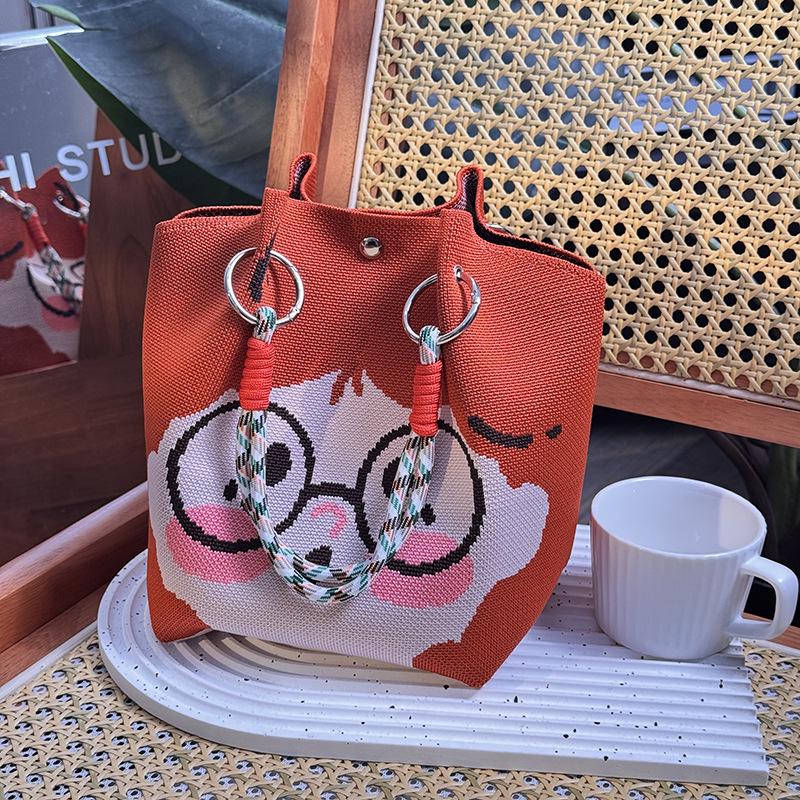 2025 Niedliche Tier Strickhandtasche - Damen Tragetasche mit großem Fassungsvermögen für Arbeit & Ausflüge