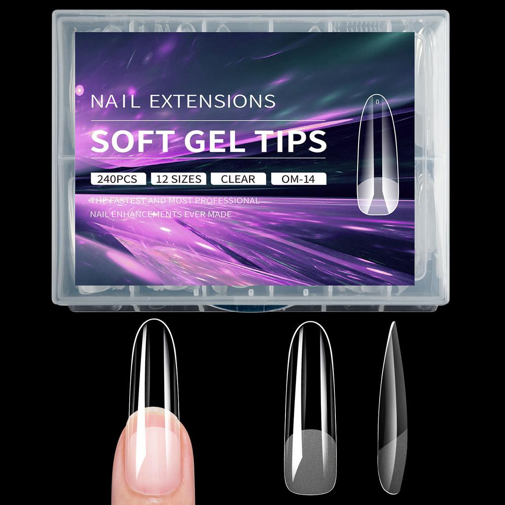 Nail Art Pieces Transparent Semi-Matte Ultra-Thin Extended Non-Marking Non-Grinding Thin False Finger 240 Pieces