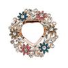 Women Scarf Fastener Sparkling Rhinestones Leaves Flower Shape Scarf Button Suits Coats Bags Scarves Badge Versatile Accessory