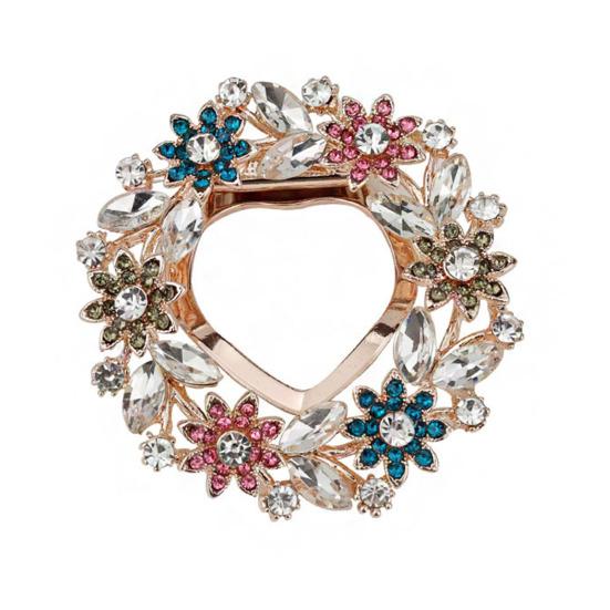 

Women Scarf Fastener Sparkling Rhinestones Leaves Flower Shape Scarf Button Suits Coats Bags Scarves Badge Versatile Accessory різнокольоровий