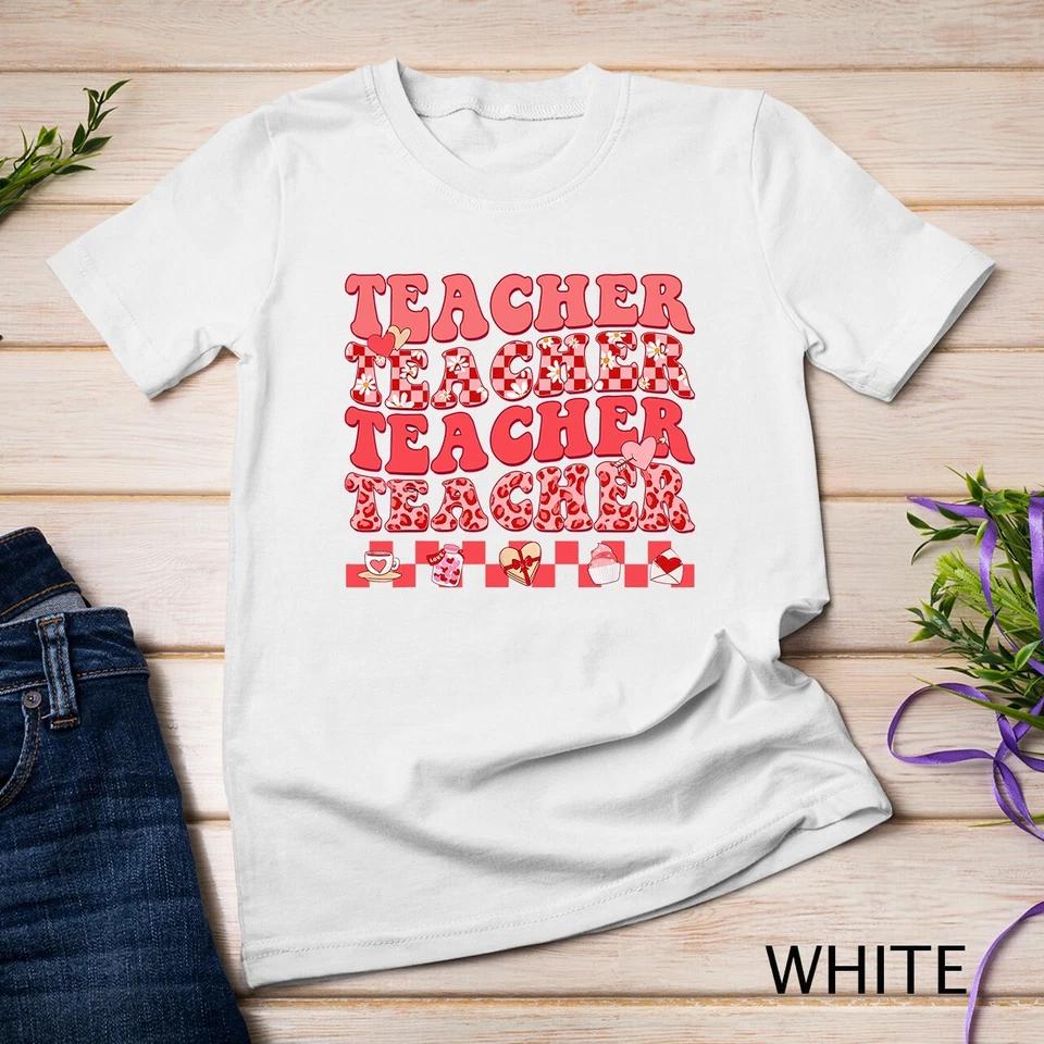 Teacher Valentine s Day Hippie Sweet Heart Teacher Womens T-Shirt Unisex T-shirt 8 4XL