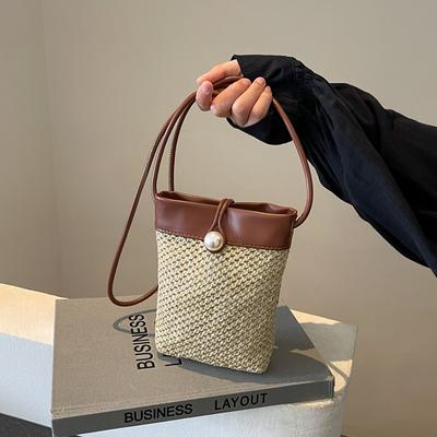 Luxury Design Straw Woven Crossbody Shoulder Bags Brand Small Mobile Phone Bag Ladies Summer Beach Bag Fashion Travel Rattan Bag