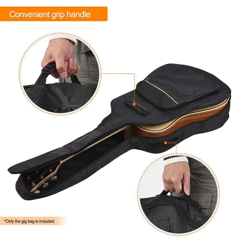 41 Inch Acoustic Guitar Bag Waterproof Gig Bag Guitar Case with Dual Adjustable Shoulder Straps 0.31 Inch Thick Padding Front Pocket